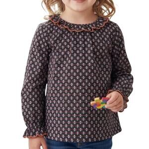 Hello Simone Ruffle Long Sleeve Shirt Size 10